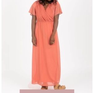 The Soleil Pleated Maxi Dress in Rouge- Size Large